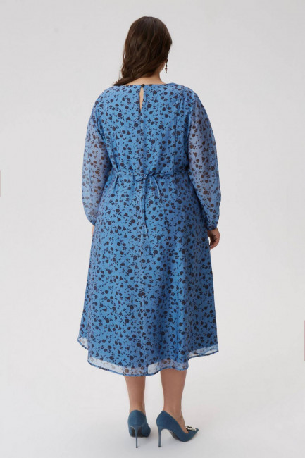 Голубое чайное платье из тенселя на подкладке