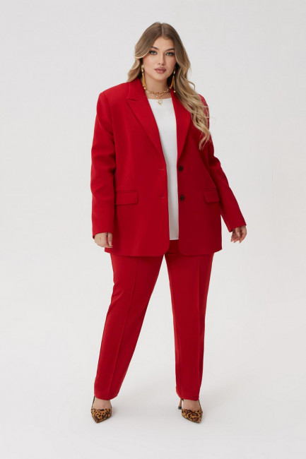 Красный однобортный пиджак с двумя шлицами купить 
