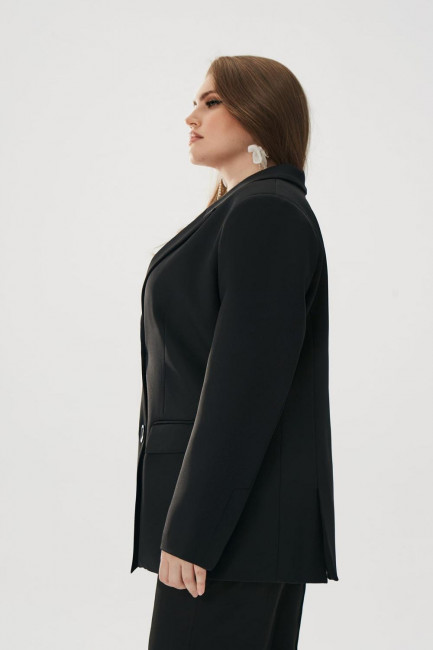 Черный однобортный пиджак с двумя шлицами купить заказать 