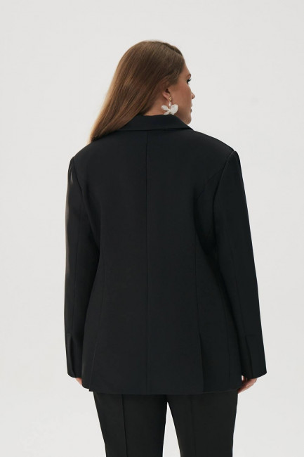 Черный однобортный пиджак с двумя шлицами купить заказать 