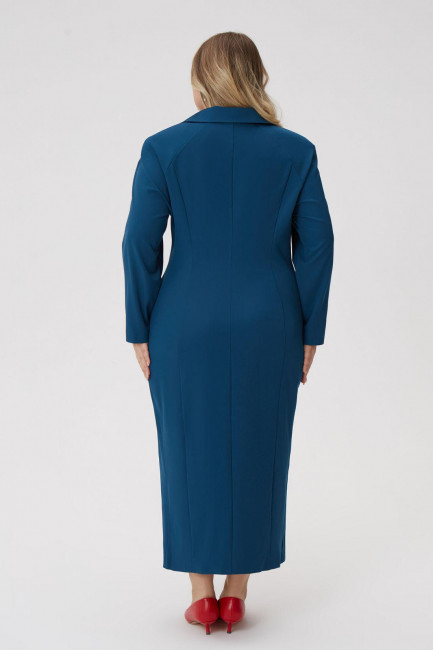 Макси платье футляр на молнии в синем оттенке