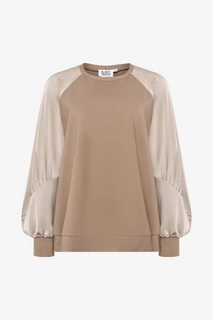 Свитшот трикотажный с комбинированным рукавом