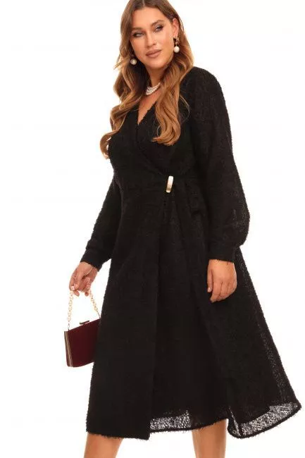 Платье на запáхе из шифона с бахромой