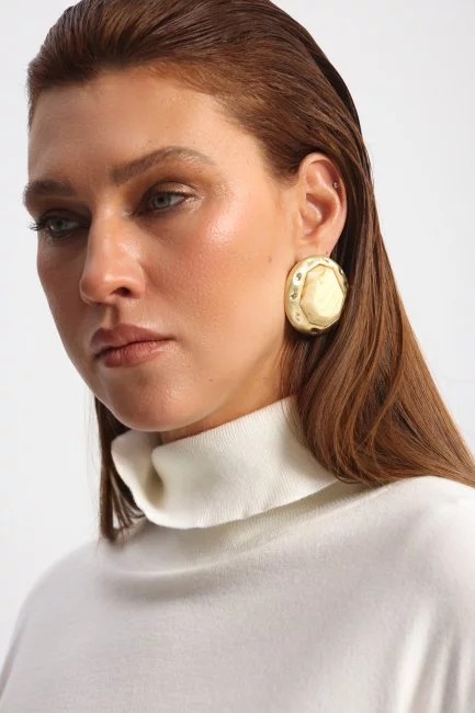 Серьги Парабола молочный