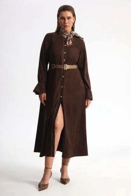 Платье рубашка из двухсторонней экозамши