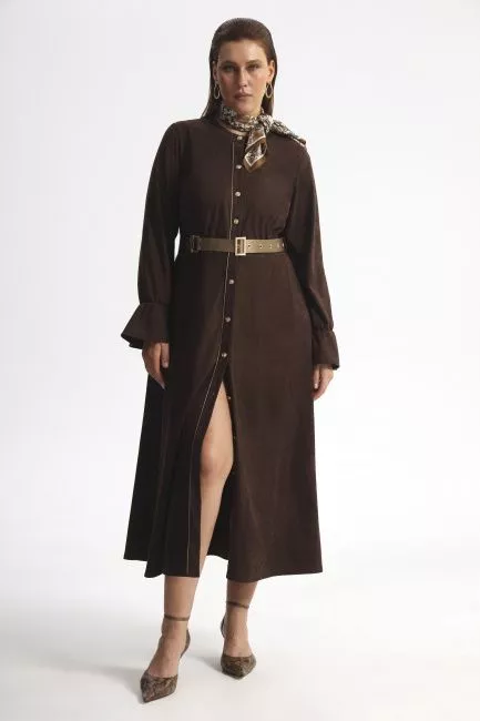 Платье рубашка из двухсторонней экозамши