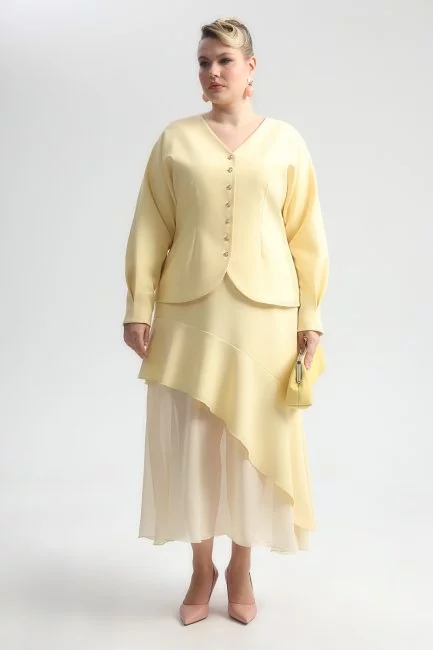 Комбинированная юбка с воланом и шифоном