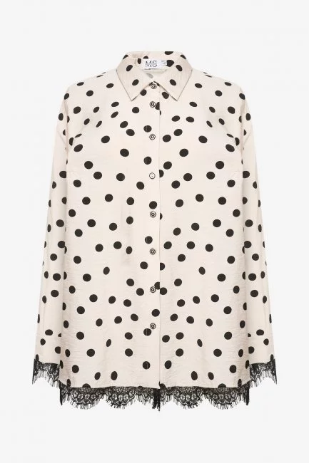 Блузка из вискозы с принтом горох