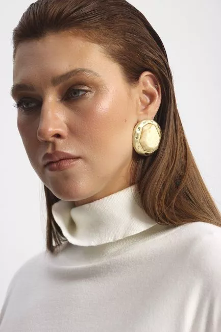 Серьги Парабола молочный