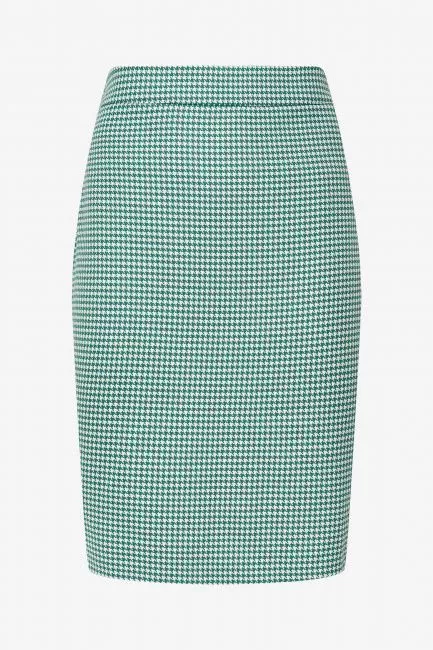 Юбка с принтом зеленого цвета гусиная лапка