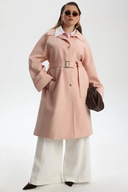 Тренч с добавлением хлопка укороченной длины