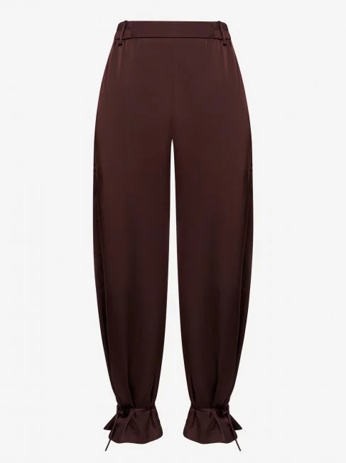 Брюки палаццо из поливискозы с завязками энкл тай