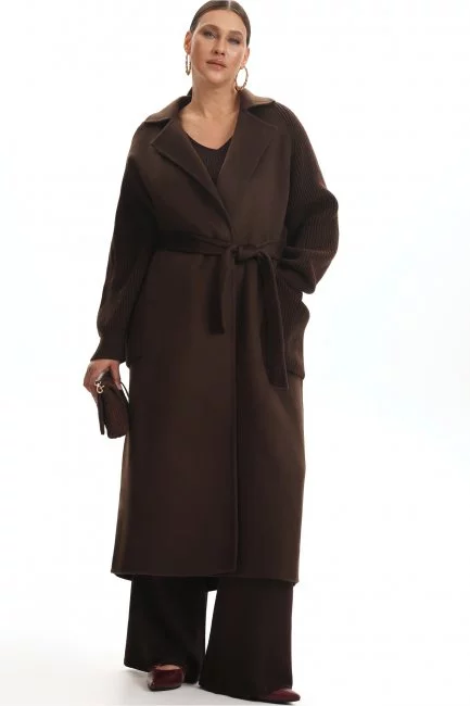 Комбинированное пальто из шерсти и кашемира