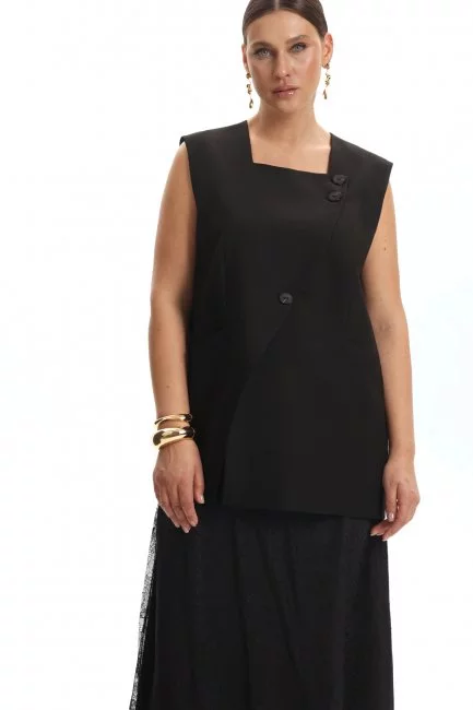 Жилет в стиле леди лайк с вырезом каре