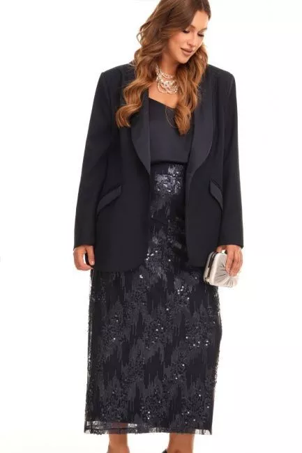 Юбка карандаш с пайетками и шелковой подкладкой