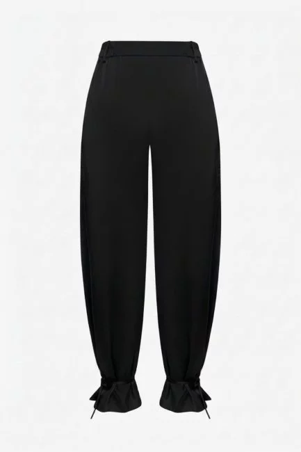 Брюки палаццо из шелка с застежкой энкл тай