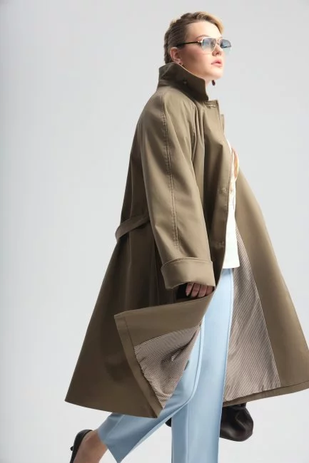 Тренч однобортный с рукавом реглан