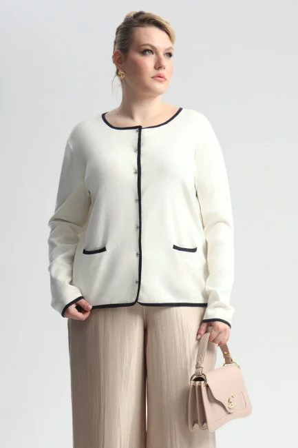 Вязаный жакет в стиле шанель