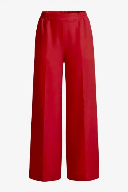 Красные брюки палаццо трикотаж