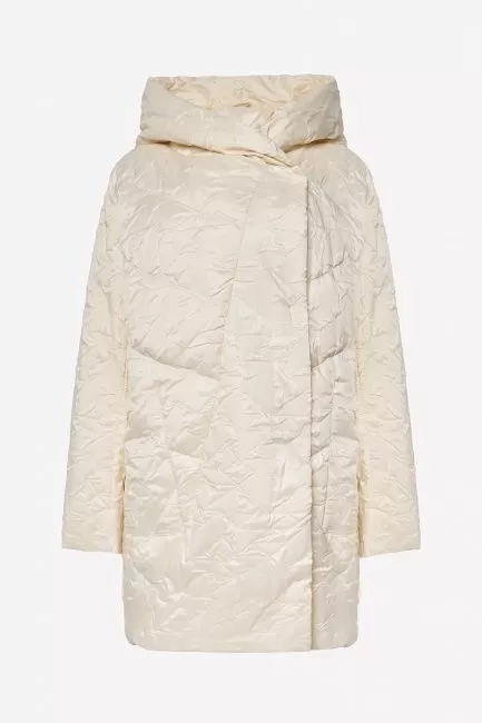 Пуховик кокон из рельефной ткани