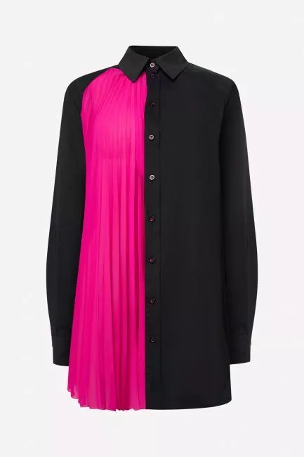 Рубашка комбинированная со вставкой гофре