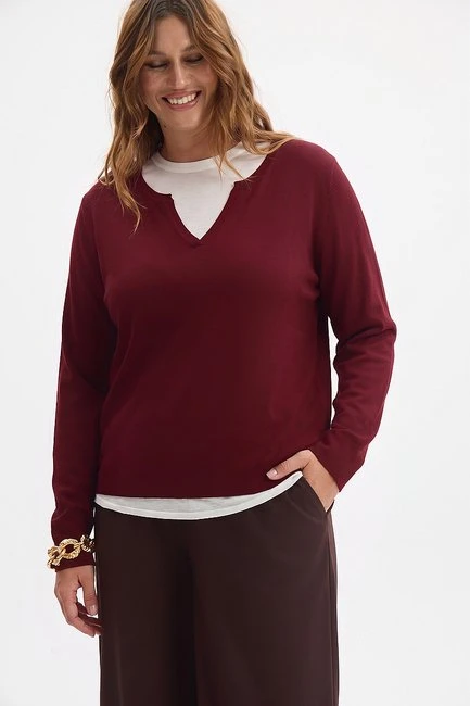 Джемпер из вискозы комбинированный – большой размер Plus Size – фото каталога