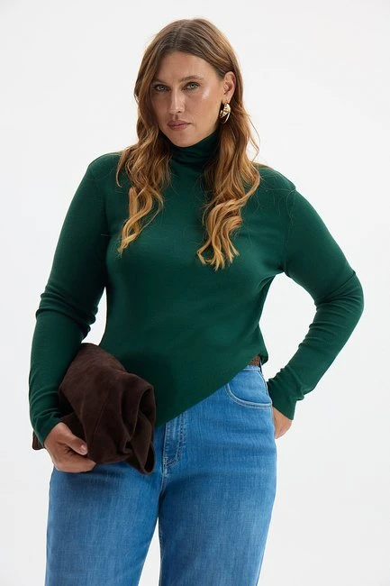 Водолазка зеленого цвета – большой размер Plus Size – фото каталога