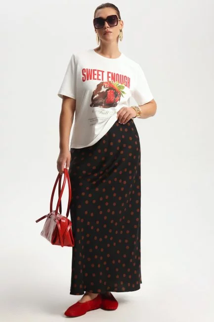 Футболка трикотаж с принтом клубника