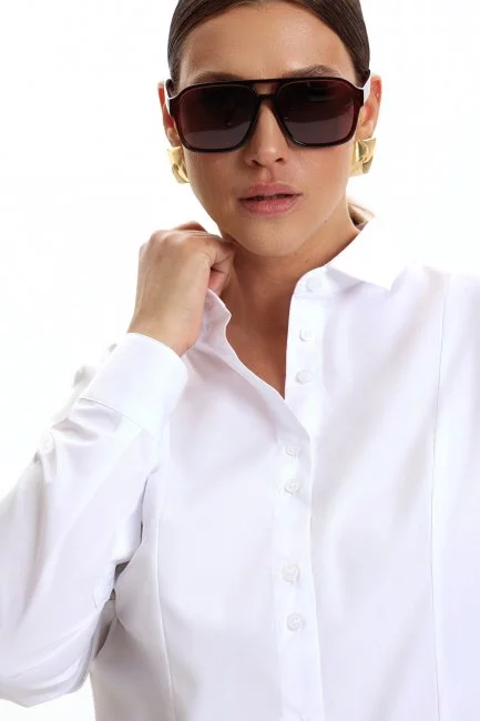 Рубашка slim из хлопка белого цвета на рост 164