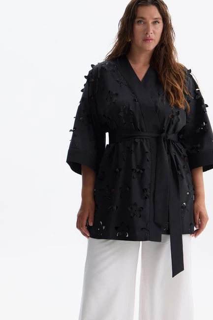 Блузка кимоно с эффектом 3Д – большой размер Plus Size – фото каталога