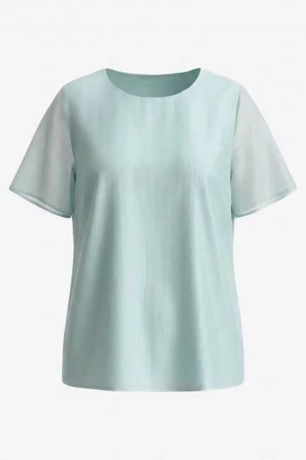 Блузка с коротким рукавом из тенселя на подкладке