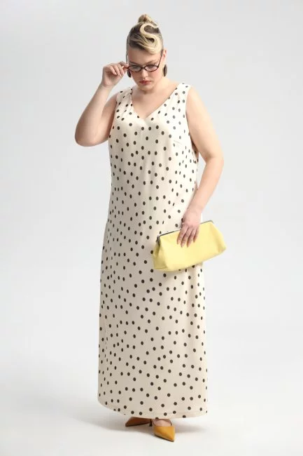 Платье слип с принтом горох