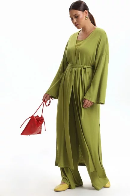 Кардиган накидка из модала с поясом