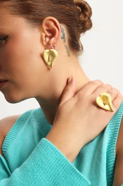 Кольцо Калла желтый