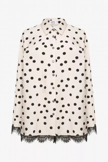 Блузка из вискозы с принтом горох