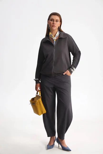 Зип-худи из трикотажа с лампасами на рукаве