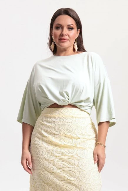 Футболка оверсайз мятного цвета – большой размер Plus Size – фото каталога