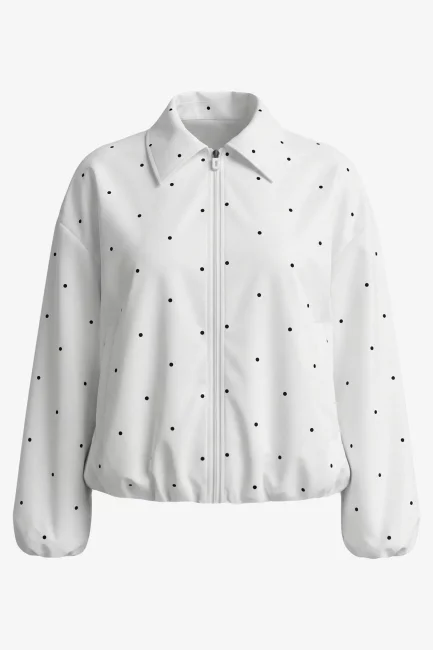 Бомбер с принтом горох