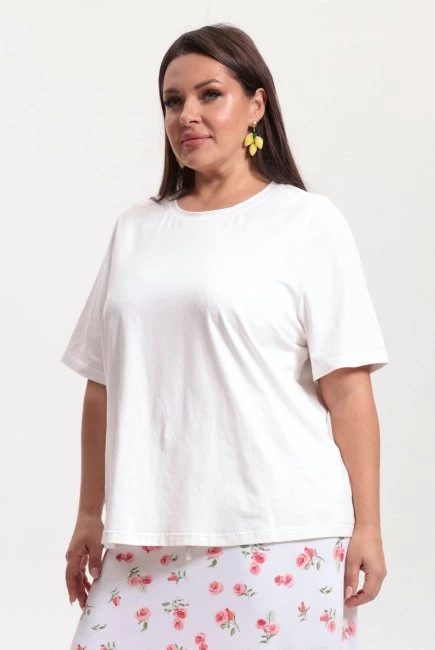 Футболка базовая с круглым вырезом – большой размер Plus Size – фото каталога