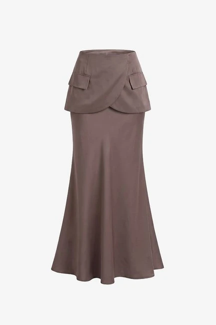 Юбка годе из шелка с баской – большой размер Plus Size – фото каталога