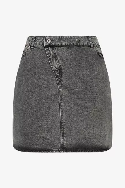 Юбка мини из денима с асимметричной молнией