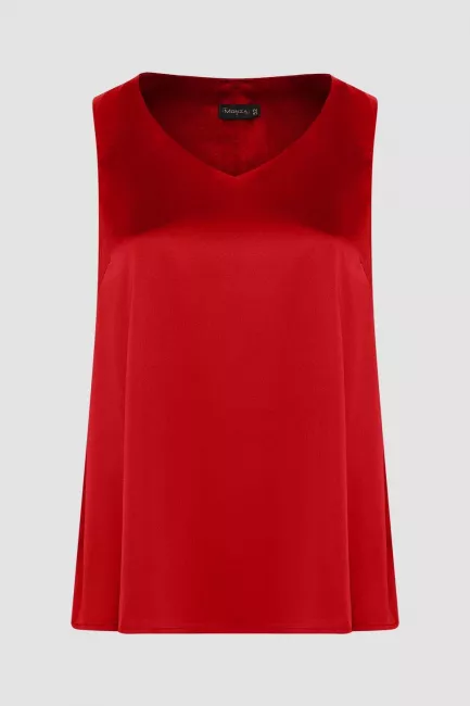 Красный шелковый топ на подкладке