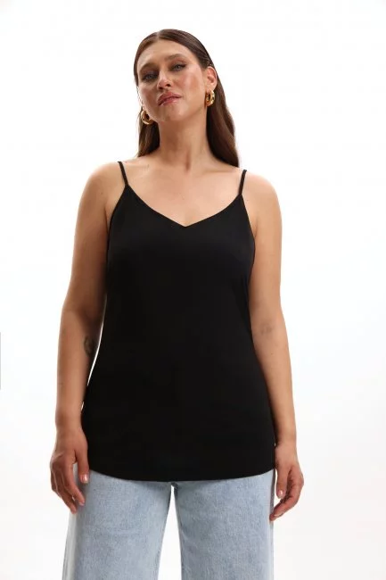 Топ трикотажный черного цвета