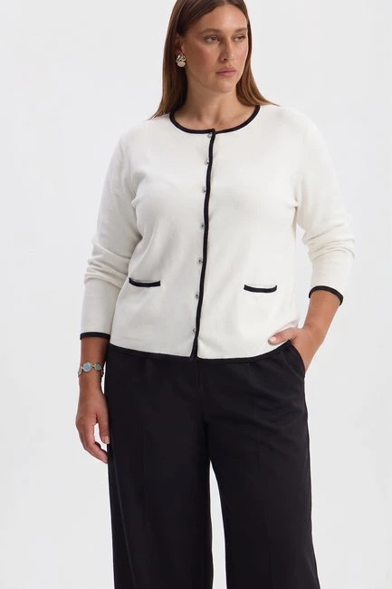Вязаный жакет в стиле шанель – большой размер Plus Size – фото каталога