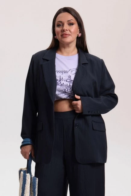 Жакет изо льна в итальянском стиле – большой размер Plus Size – фото каталога