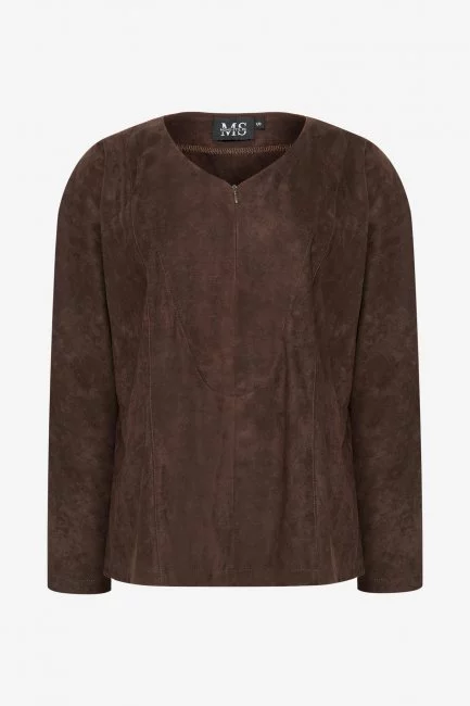 Свитшот из экозамши с молнией