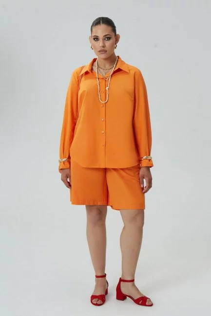 Шорты бермуды relaxed fit оранжевого цвета