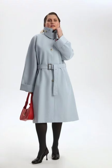 Тренч укороченной длины с добавлением хлопка