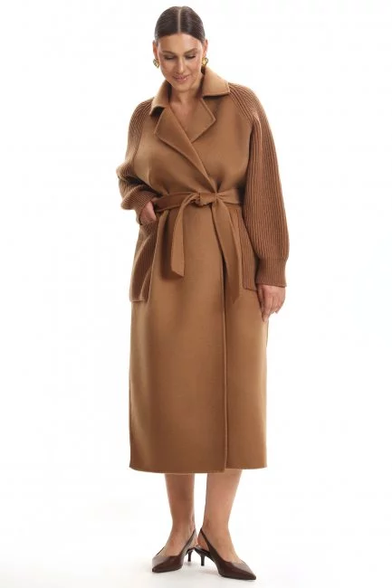 Комбинированное пальто с добавлением кашемира