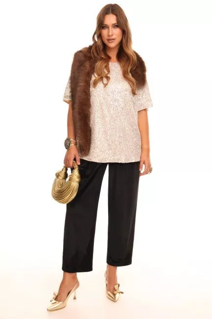 Палантин из экомеха норки